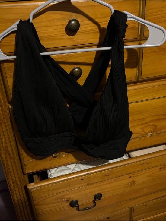Other - Black Pleated Halter swimsuit top- Women size XL